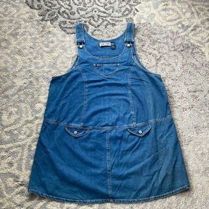 Route 66 Extreme Vintage Denim Overall Dress Large